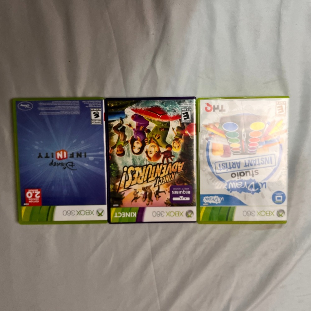 Xbox 360 & PS2 Game Lot Madden 2004 Disney Infinity 2.0 Kinect Adventures uDraw